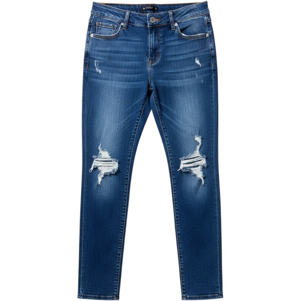 Style & Co Womens XL Medium Wash Distressed Pull On Jegging Denim Pants